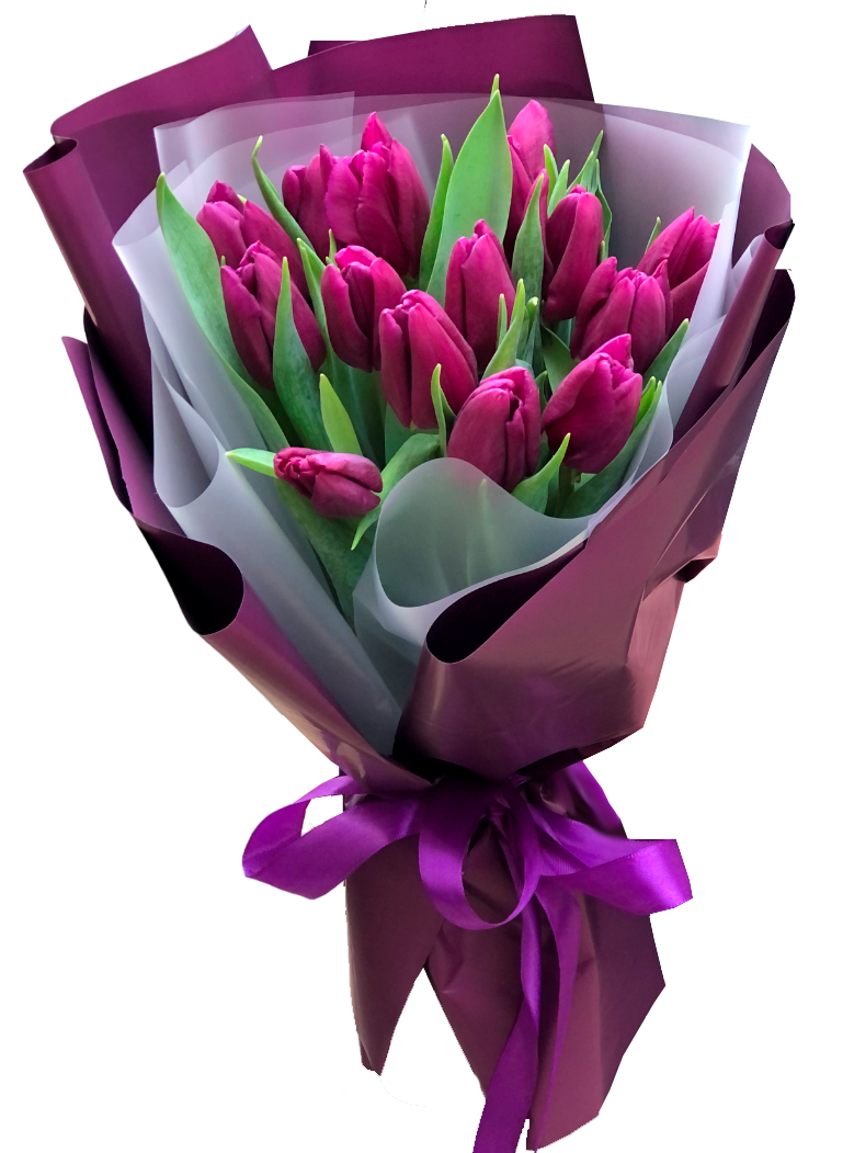 Букет фиолетовых тюльпанов "Вечерний" в Ставрополе