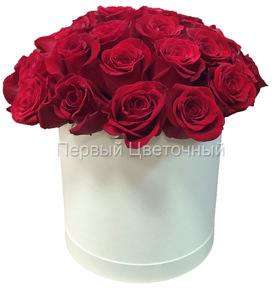 Шляпная коробка с красными розами в Ставрополе